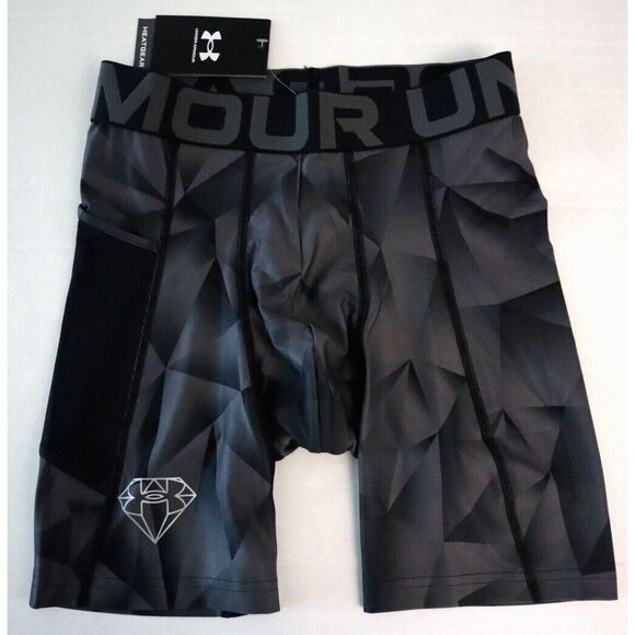 Under Armour 1385878-001 Men's Sz M Black/Silver HeatGear VVS Compression Shorts - Picture 1 of 10